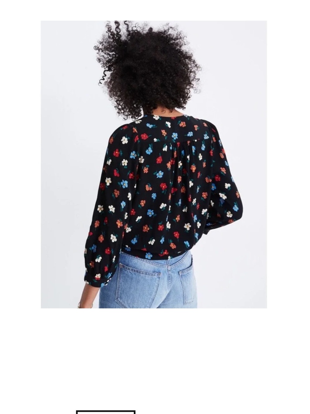 Madewell Black Floral Long-Sleeve Blouse - Picture 2 of 5